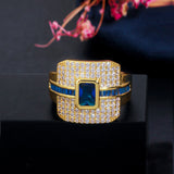 Real Gold Plating Inlaid Zircon Full Diamond Ring
