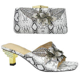 Italian Shoe With Matching Bags High Quality Nigerian Women Wedding Shoe and Bag Set Decorated With Rhinestone Luxury Women Shoe