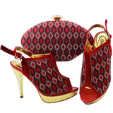 Black High Quality Italian Matching Lady Shoes and Bag Material With PU Nigerian Shoes and Bags Set for Party Women Shoe and Bag