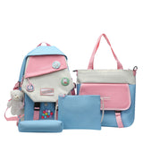 Contrast color shoulder bag four-piece set