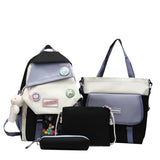 Contrast color shoulder bag four-piece set