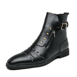 High-top Leather Boots Men's England Rub Color Casual Martin Boots