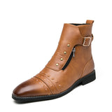 High-top Leather Boots Men's England Rub Color Casual Martin Boots