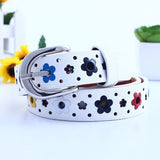 kids PU leather belts women hot fashion flower buckle belt Kids Waist Belt