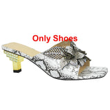 Italian Shoe With Matching Bags High Quality Nigerian Women Wedding Shoe and Bag Set Decorated With Rhinestone Luxury Women Shoe
