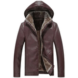 2019 Fashion Men Fur Leather Jacket Winter New Casual Warm Black Brown Plus Size Lapel Male Long Bike Slim Sued Jacket Coat