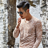 2019 NEW Trendy Men T Shirt Casual Long Sleeve Slim Men's Basic Tops Tees Summer Stretch T-shirt Mens Clothing Chemise Homme