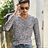 2019 NEW Trendy Men T Shirt Casual Long Sleeve Slim Men's Basic Tops Tees Summer Stretch T-shirt Mens Clothing Chemise Homme