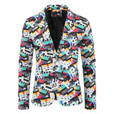 2019 New Men's Fashion Suit Party Coat Casual Slim Fit Blazer Buttons Suit 3D Floral Print Painting Blazers Jacket Men