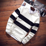 2019 Spring Fashion Men Striped T-Shirt Men Slim Fit Casual Tshirt Men Youth Wild Clothing Sweatshirts Pullover Tops T Shirt