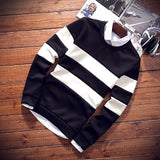 2019 Spring Fashion Men Striped T-Shirt Men Slim Fit Casual Tshirt Men Youth Wild Clothing Sweatshirts Pullover Tops T Shirt