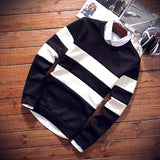 2019 Spring Fashion Men Striped T-Shirt Men Slim Fit Casual Tshirt Men Youth Wild Clothing Sweatshirts Pullover Tops T Shirt