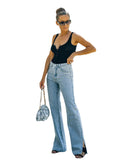 New Style Casual Trousers Split Washed Jeans