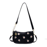 Fashion embroidered sunflower shoulder bag