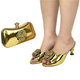Latest Design Italian Party Shoes and Bags to Match Shoes With Bag Set Sales in Women Matching Shoes and Bag Set With Rhinestone