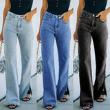 New Style Casual Trousers Split Washed Jeans