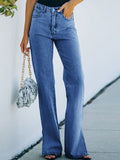New Style Casual Trousers Split Washed Jeans