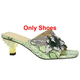 Italian Shoe With Matching Bags High Quality Nigerian Women Wedding Shoe and Bag Set Decorated With Rhinestone Luxury Women Shoe
