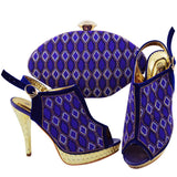 Black High Quality Italian Matching Lady Shoes and Bag Material With PU Nigerian Shoes and Bags Set for Party Women Shoe and Bag