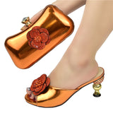 Latest Design Italian Party Shoes and Bags to Match Shoes With Bag Set Sales in Women Matching Shoes and Bag Set With Rhinestone