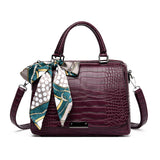 High-End Pu Stitching Crocodile Pattern Handbag
