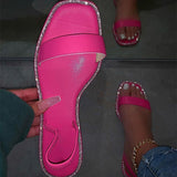 Square Toe Tie Dye Flat Sandals With Rhinestone Women Shoes and Bags to Match Summer Sandalias Buty Damskie Femmes Sandales