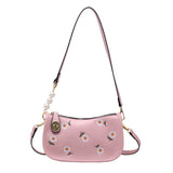 Fashion embroidered sunflower shoulder bag