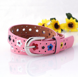 kids PU leather belts women hot fashion flower buckle belt Kids Waist Belt