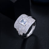Real Gold Plating Inlaid Zircon Full Diamond Ring