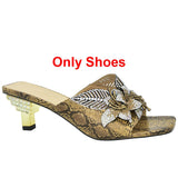 Italian Shoe With Matching Bags High Quality Nigerian Women Wedding Shoe and Bag Set Decorated With Rhinestone Luxury Women Shoe