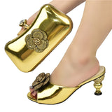 Latest Design Italian Party Shoes and Bags to Match Shoes With Bag Set Sales in Women Matching Shoes and Bag Set With Rhinestone