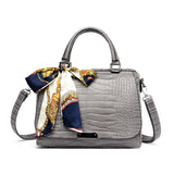 High-End Pu Stitching Crocodile Pattern Handbag