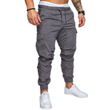 ASALI Solid Sweatpants Men Joggers Multi-pocket Pants Autunm 2019 New Fashion Long Trousers Male Elastic Waist Men's Sportswear