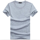 BINYUXDHot Sale high quality fashion T Shirt large size Men T-Shirt Short Sleeve Solid Casual Cotton Tee Shirt  Summer Clothing