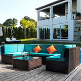 Furniture Sofa 7PCS-Blue Cushion Living Room Furniture