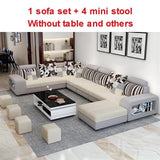 High Quality Living Room Sofa Set Home Furniture Modern Design Cotton Frame Soft Sponge U Shape Home Furniture