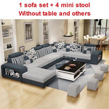 High Quality Living Room Sofa Set Home Furniture Modern Design Cotton Frame Soft Sponge U Shape Home Furniture