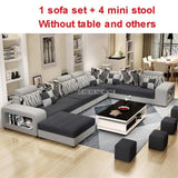 High Quality Living Room Sofa Set Home Furniture Modern Design Cotton Frame Soft Sponge U Shape Home Furniture