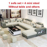 High Quality Living Room Sofa Set Home Furniture Modern Design Cotton Frame Soft Sponge U Shape Home Furniture