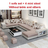 High Quality Living Room Sofa Set Home Furniture Modern Design Cotton Frame Soft Sponge U Shape Home Furniture