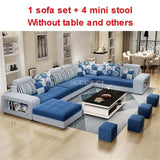 High Quality Living Room Sofa Set Home Furniture Modern Design Cotton Frame Soft Sponge U Shape Home Furniture