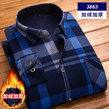 High Quality Mens Shirt Long Sleeve Thicken Warm Shirt Fashion Soft Casual Flannel Shirt Comfortable Plus Size L-4XL Mans Shirt