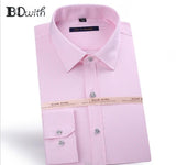 Light Blue Striped French Cufflink Men Shirt Long Sleeved Shirt Male Social Business Dress Work Men Business Shirts  Formal 4XL
