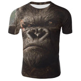 Men Animal T shirt 3D Printed Monkey Tshirt Short Sleeve Round Casual Tops Tees Male Funny Animal Streetwear 2XS-4XL