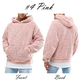 Mens Hoodies Sweatshirt Winter Warm Faux Fur Teddy Bear Long Sleeve Hooded Hoodie Tops Pullover Jumper Sweatshirts Men One Piece