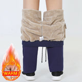 Mens Winter Plus Cashmere Velvet Thicken Pants Men Warm Trousers Mens Sweatpants Brand Clothing Male Elastic Waist Trousers 666