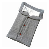 Newborn Baby Swaddling Stroller Wrap Winter Warm Sleeping Bags Infant Button Knit Swaddle Wrap Toddler Blanket Sleeping Bags