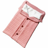 Newborn Baby Swaddling Stroller Wrap Winter Warm Sleeping Bags Infant Button Knit Swaddle Wrap Toddler Blanket Sleeping Bags