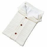 Newborn Baby Swaddling Stroller Wrap Winter Warm Sleeping Bags Infant Button Knit Swaddle Wrap Toddler Blanket Sleeping Bags