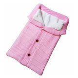 Newborn Baby Swaddling Stroller Wrap Winter Warm Sleeping Bags Infant Button Knit Swaddle Wrap Toddler Blanket Sleeping Bags